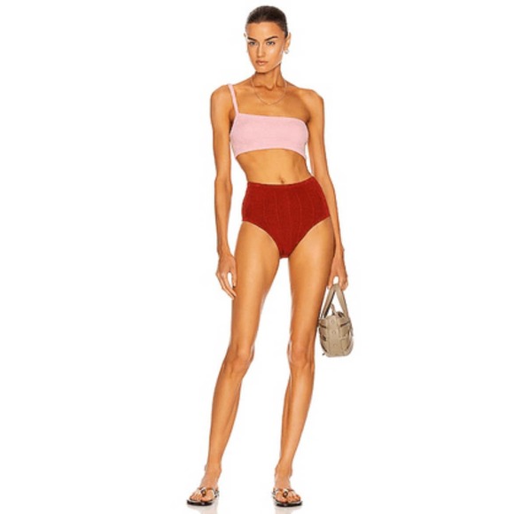 Hunza G Other - Hunza G Duo Maxime Nile Bikini Pink Rust Womens One Size New Swimwear 2 Piece
